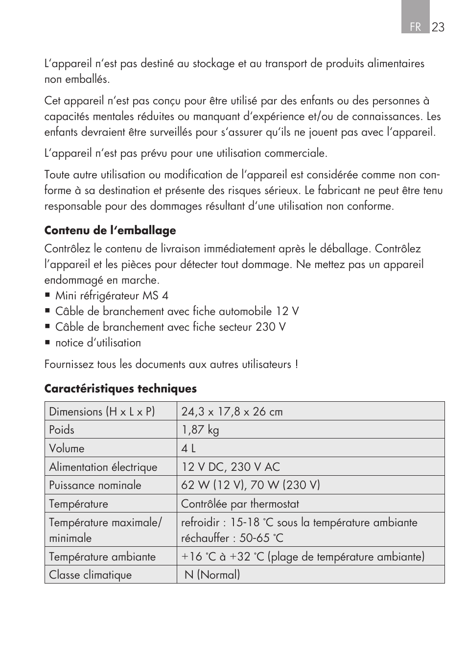 AEG Mini Fridge MS 4 User Manual | Page 23 / 56