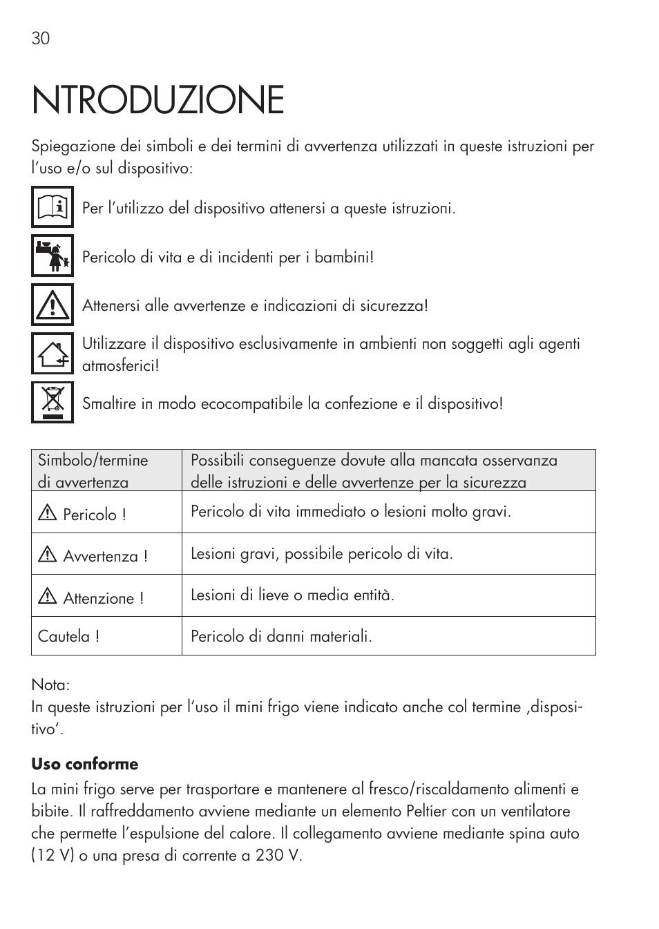 Ntroduzione | AEG Mini Fridge MS 4 User Manual | Page 30 / 56