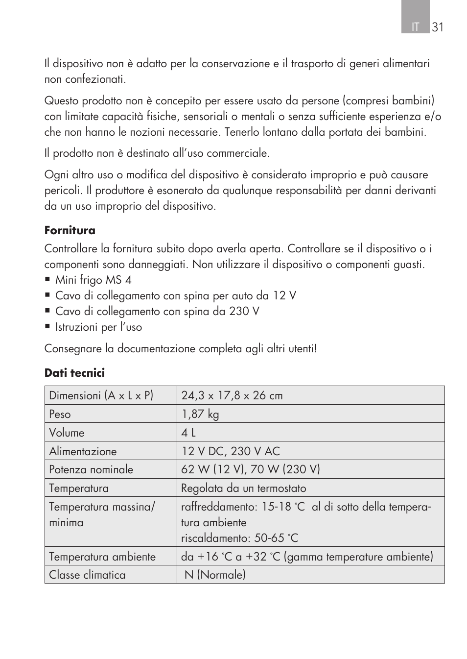 AEG Mini Fridge MS 4 User Manual | Page 31 / 56