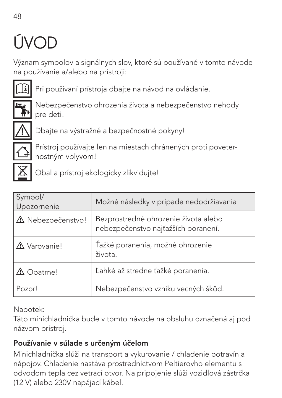 Úvod | AEG Mini Fridge MS 4 User Manual | Page 48 / 56