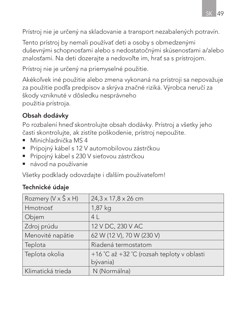 AEG Mini Fridge MS 4 User Manual | Page 49 / 56