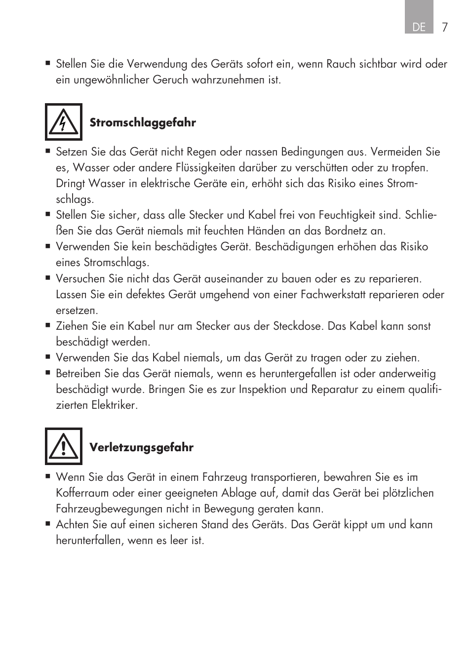 AEG Mini Fridge MS 4 User Manual | Page 7 / 56