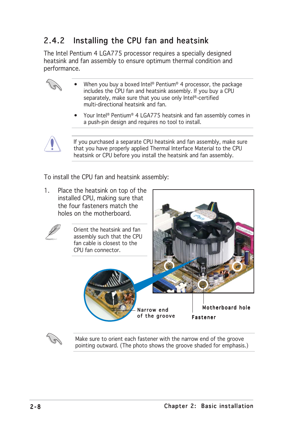 Asus Barebone System Vintage-PE2 User Manual | Page 24 / 96