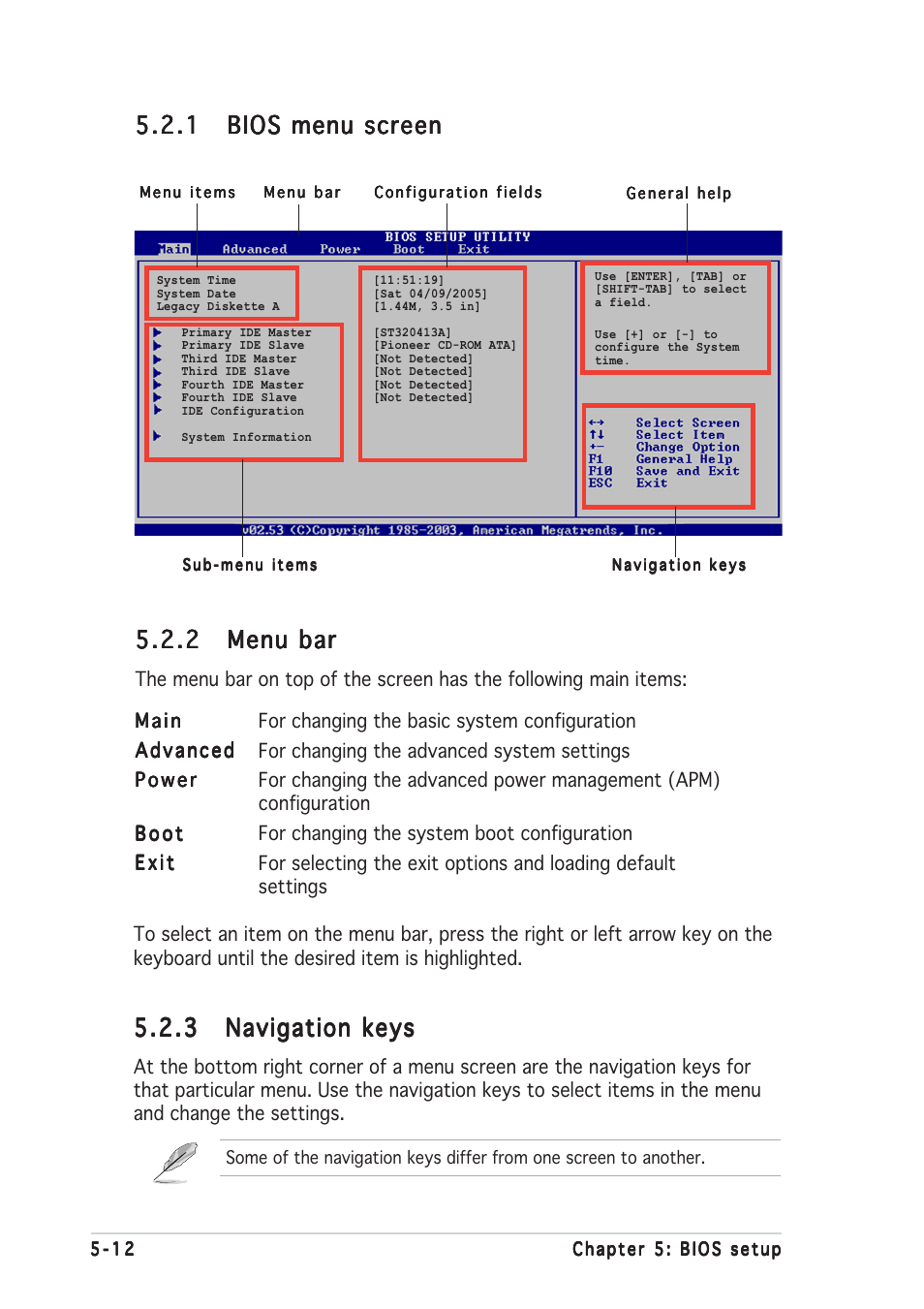 2 menu bar menu bar menu bar menu bar menu bar | Asus Barebone System Vintage-PE2 User Manual | Page 74 / 96