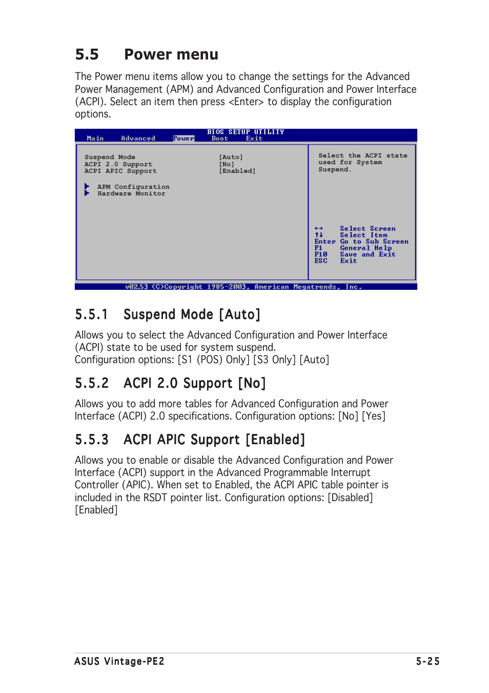 5 power menu | Asus Barebone System Vintage-PE2 User Manual | Page 87 / 96