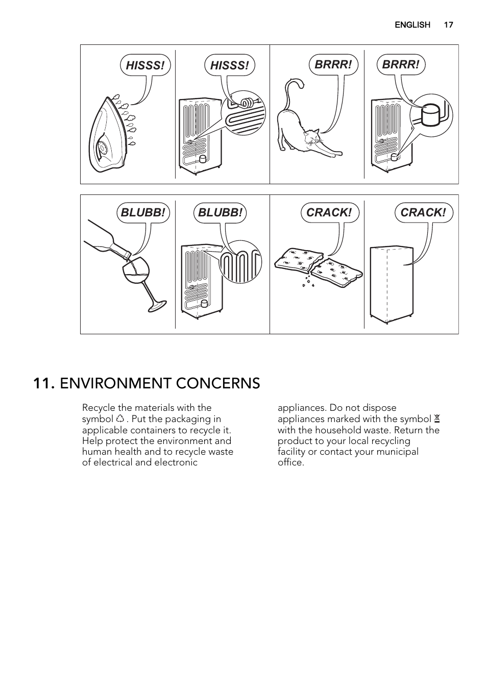 Environment concerns | AEG S63300KDX0 User Manual | Page 17 / 20