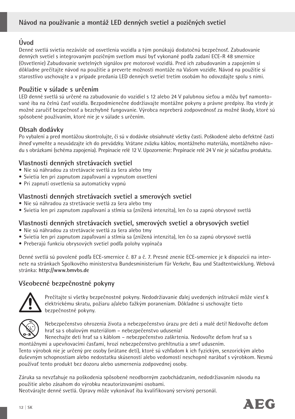 AEG LED Daytime Running Lights LS 18 User Manual | Page 13 / 20