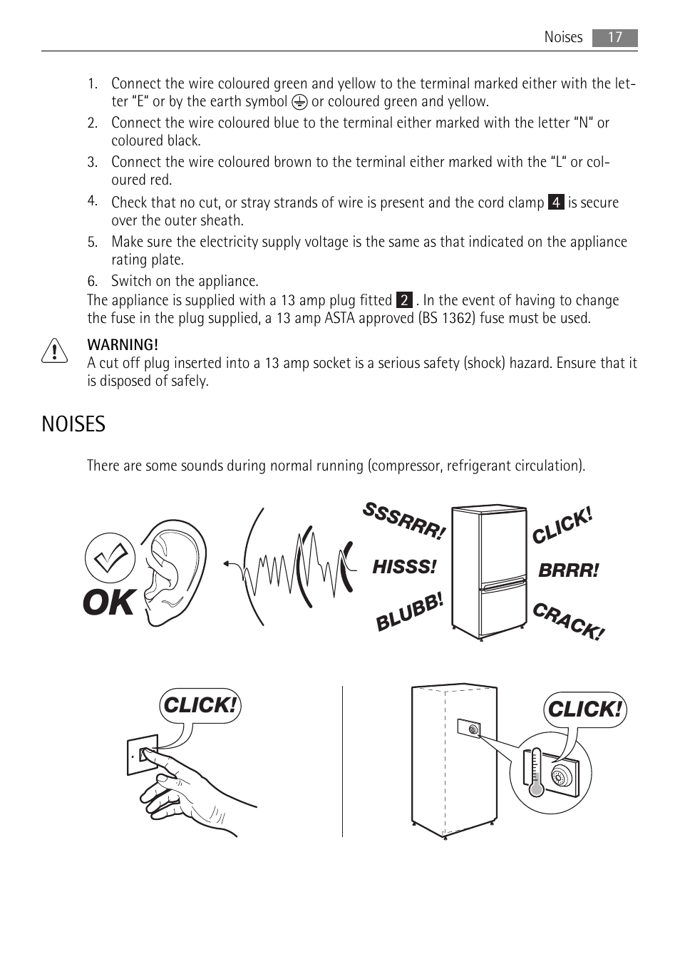 Noises, Click | AEG SKS71200F0 User Manual | Page 17 / 20