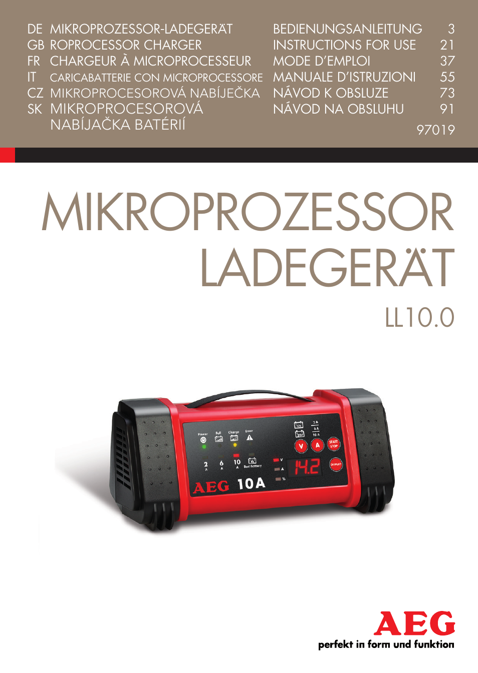 AEG Micro-Processor Charging Unit LW 60.0 User Manual | 112 pages