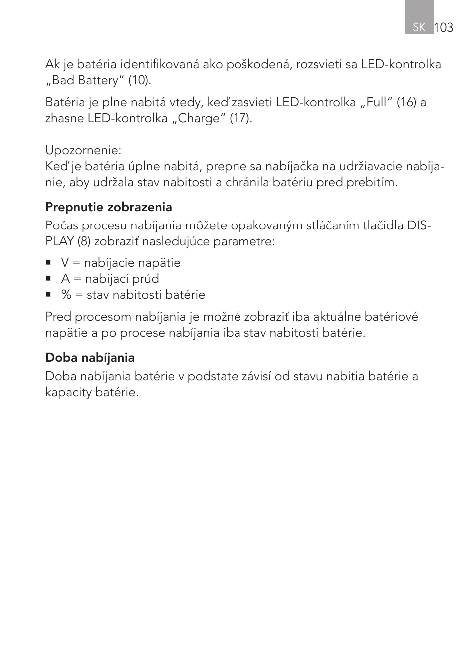 AEG Micro-Processor Charging Unit LW 60.0 User Manual | Page 103 / 112