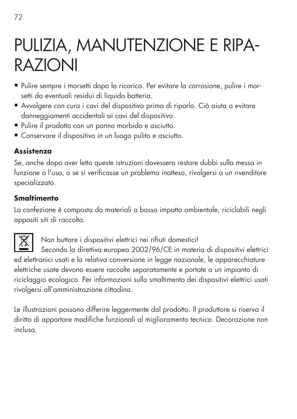 Pulizia, manutenzione e ripa- razioni | AEG Micro-Processor Charging Unit LW 60.0 User Manual | Page 72 / 112