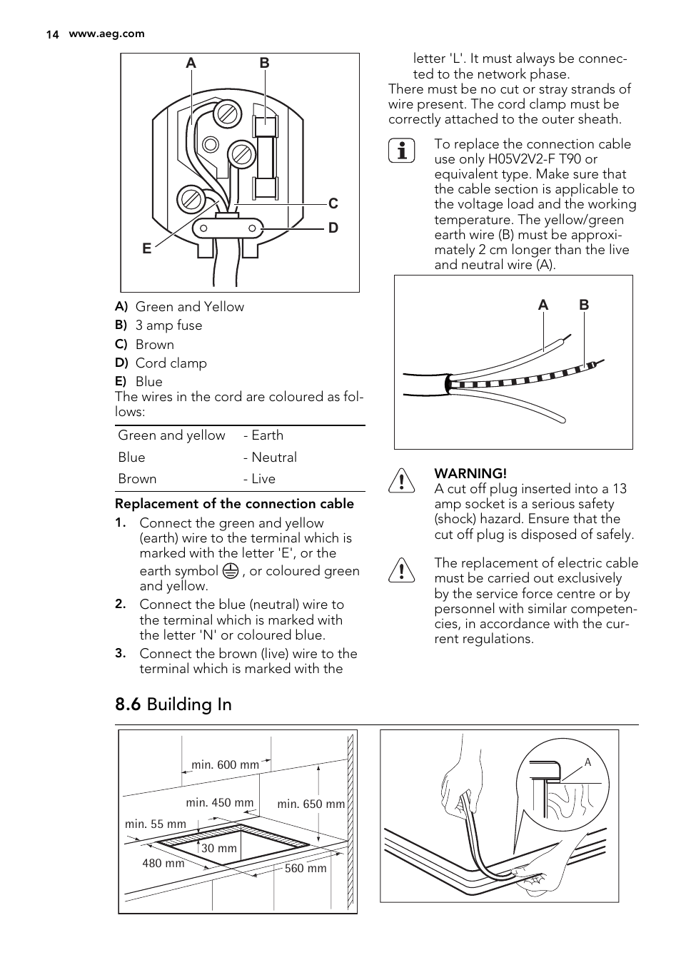 6 building in | AEG HG795440NB User Manual | Page 14 / 20