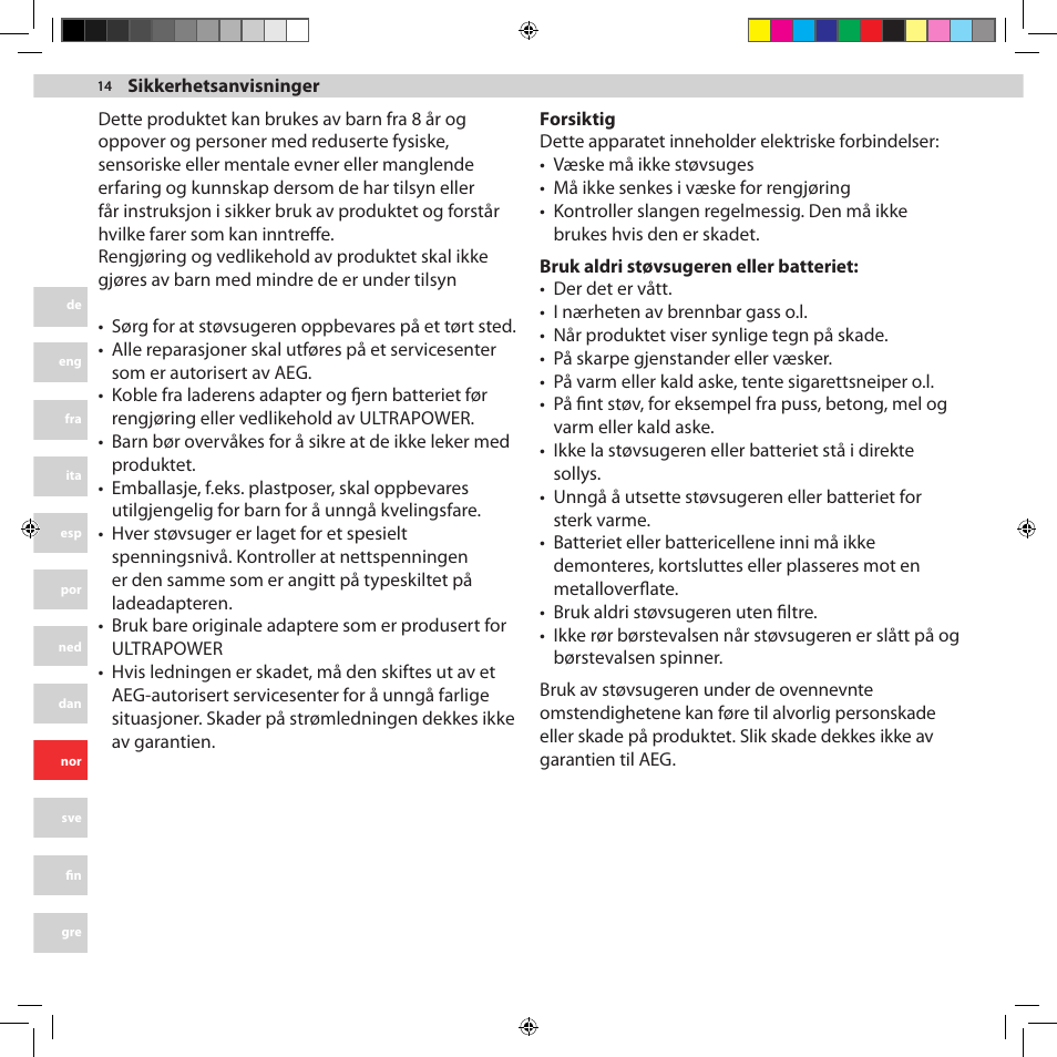 AEG AG5012CU User Manual | Page 14 / 56