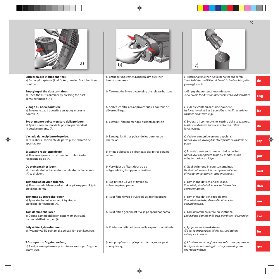 A) b) c) | AEG AG5012CU User Manual | Page 29 / 56