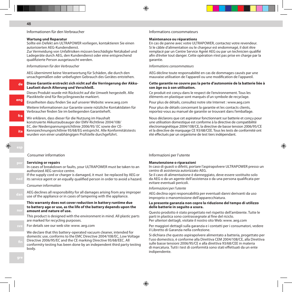 AEG AG5012CU User Manual | Page 48 / 56