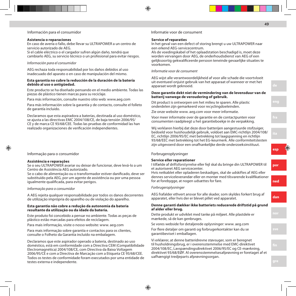AEG AG5012CU User Manual | Page 49 / 56