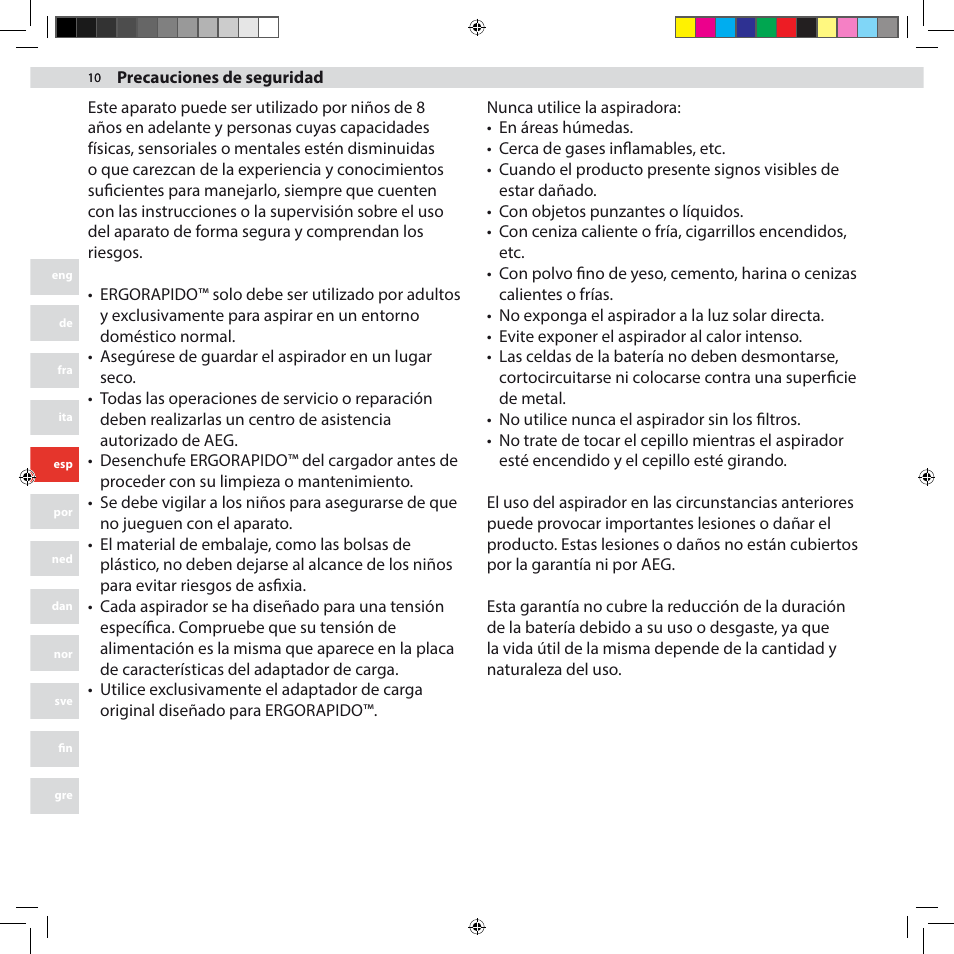 AEG AG941 User Manual | Page 10 / 44