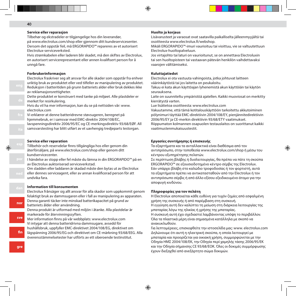 AEG AG941 User Manual | Page 40 / 44