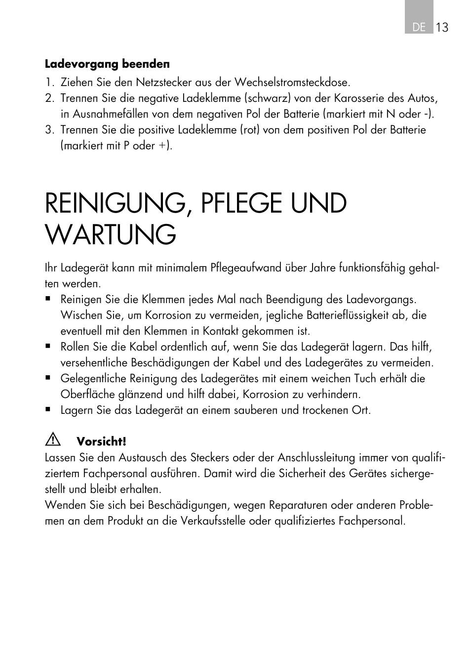 Reinigung, pflege und wartung | AEG Charger LK 1204 User Manual | Page 13 / 88