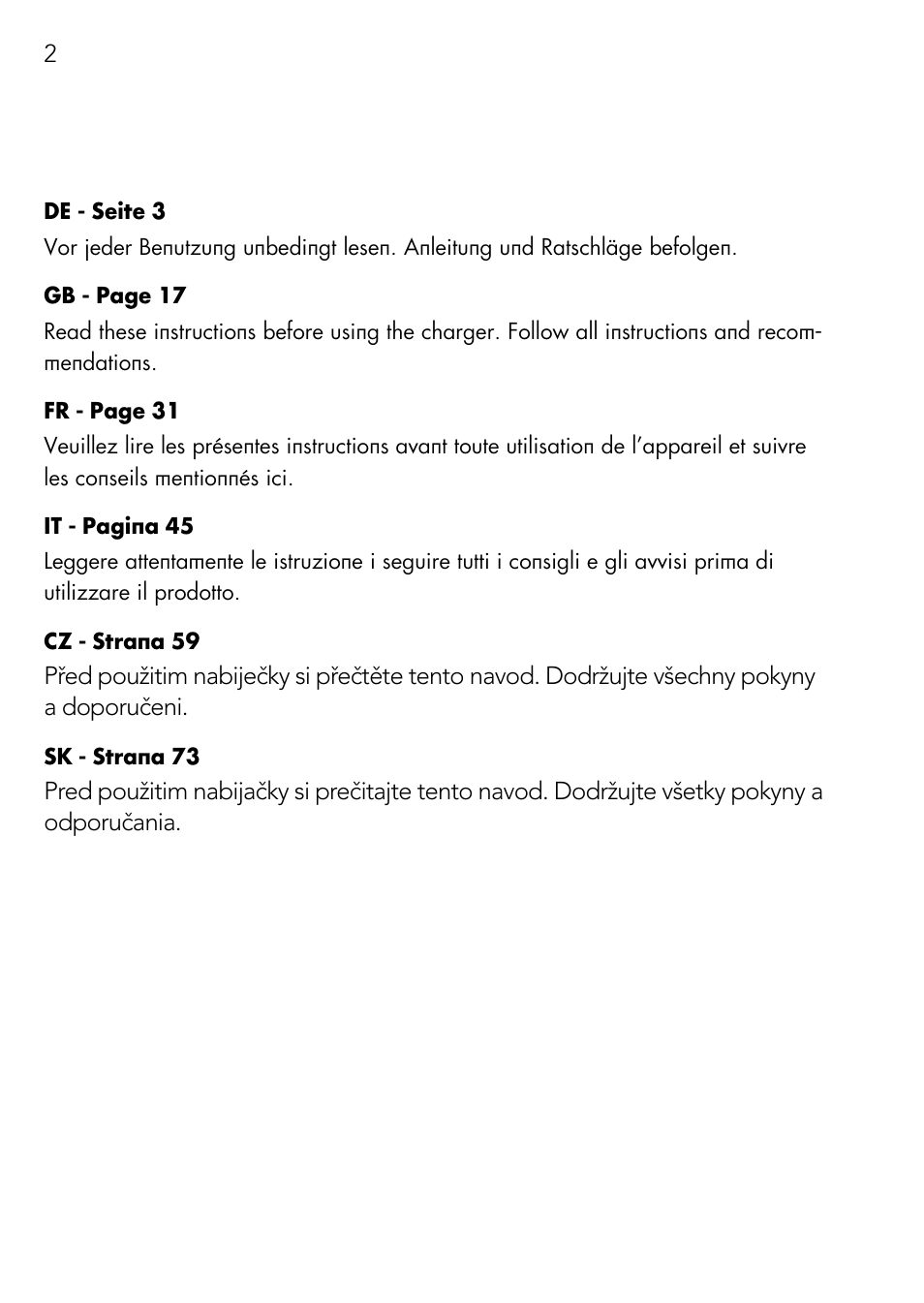 AEG Charger LK 1204 User Manual | Page 2 / 88