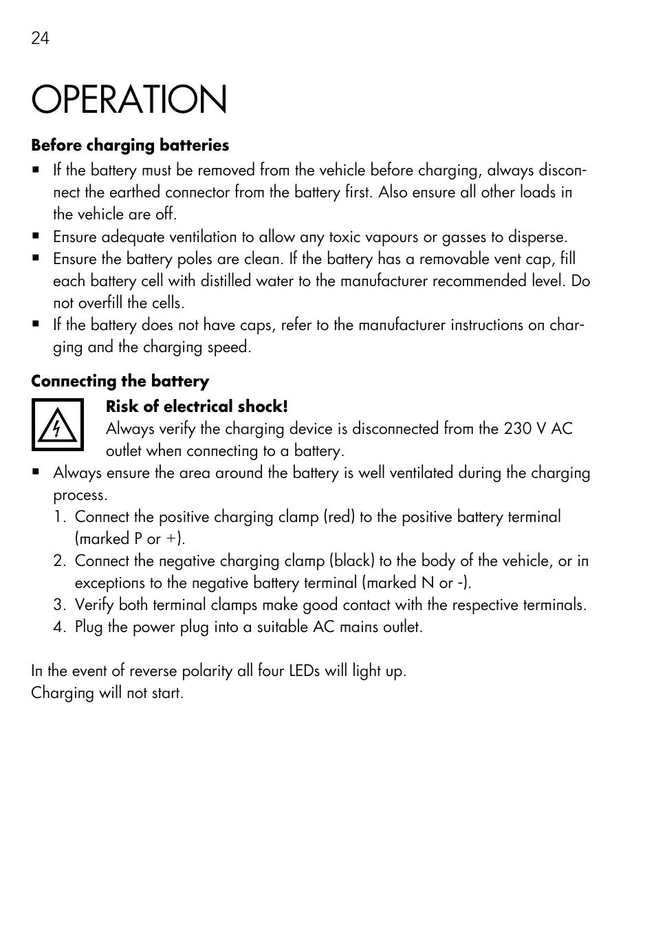 Operation | AEG Charger LK 1204 User Manual | Page 24 / 88