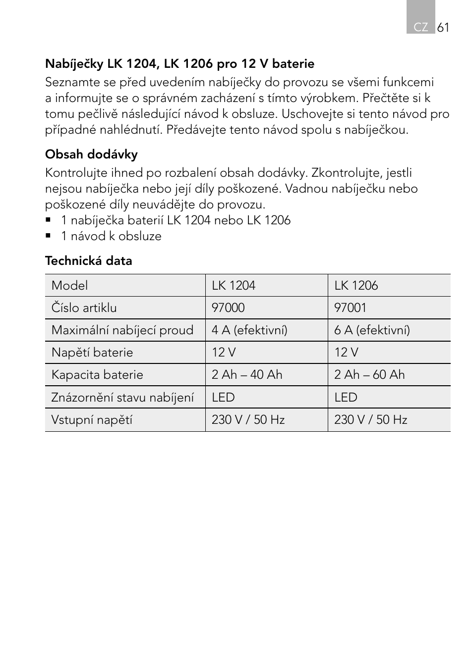 AEG Charger LK 1204 User Manual | Page 61 / 88