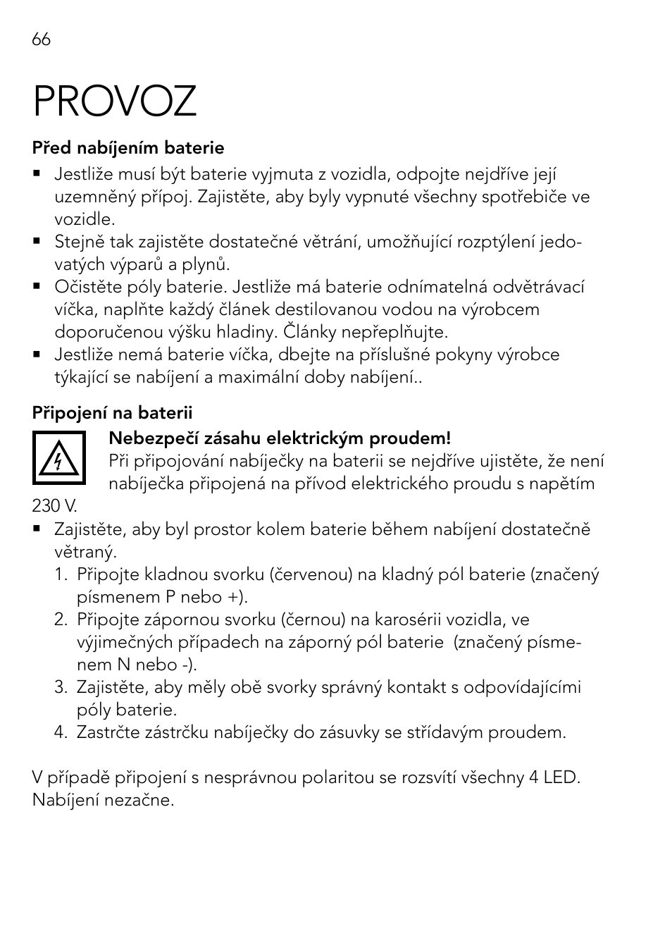 Provoz | AEG Charger LK 1204 User Manual | Page 66 / 88