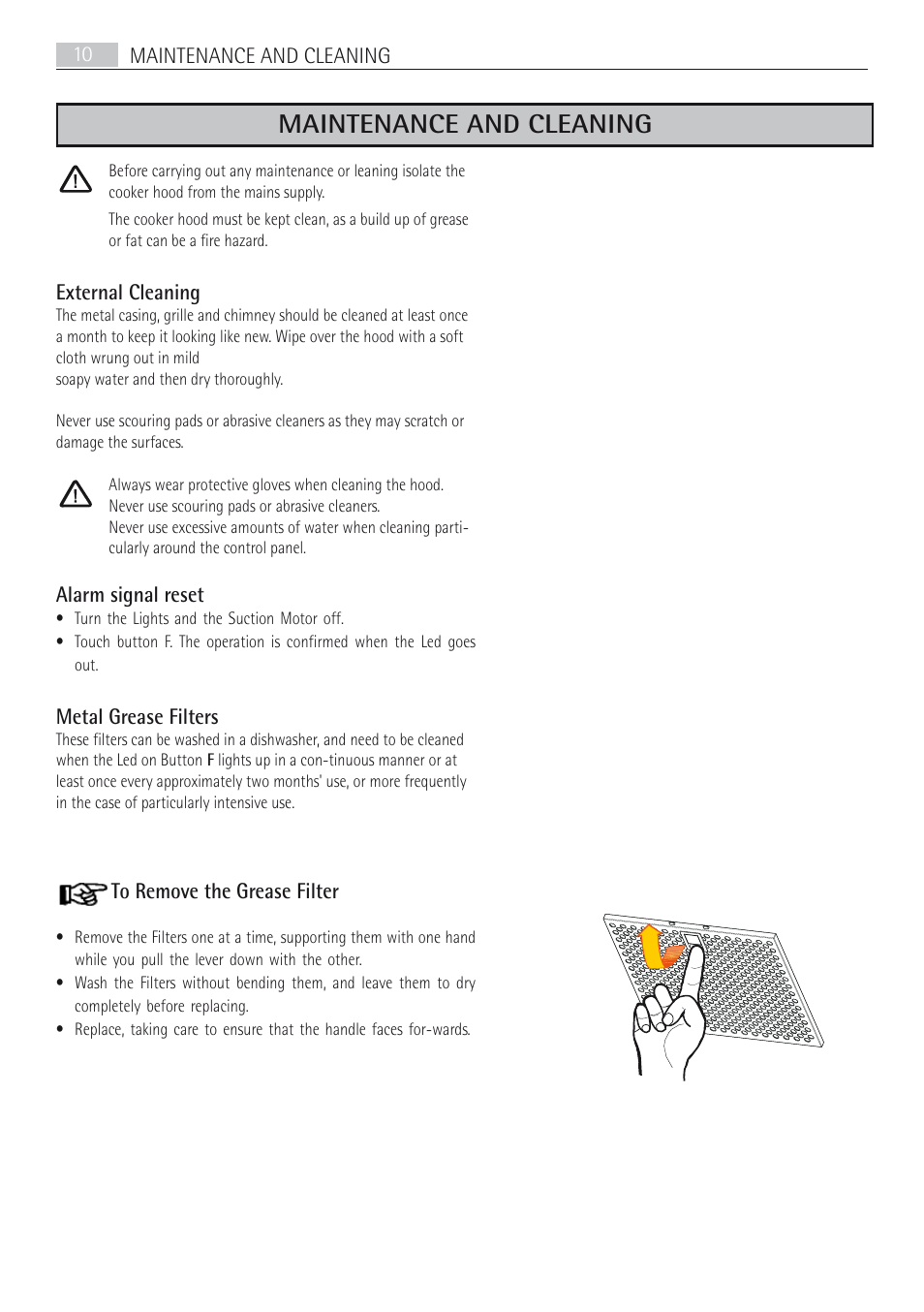 Maintenance and cleaning | AEG X67453MD0 User Manual | Page 10 / 20