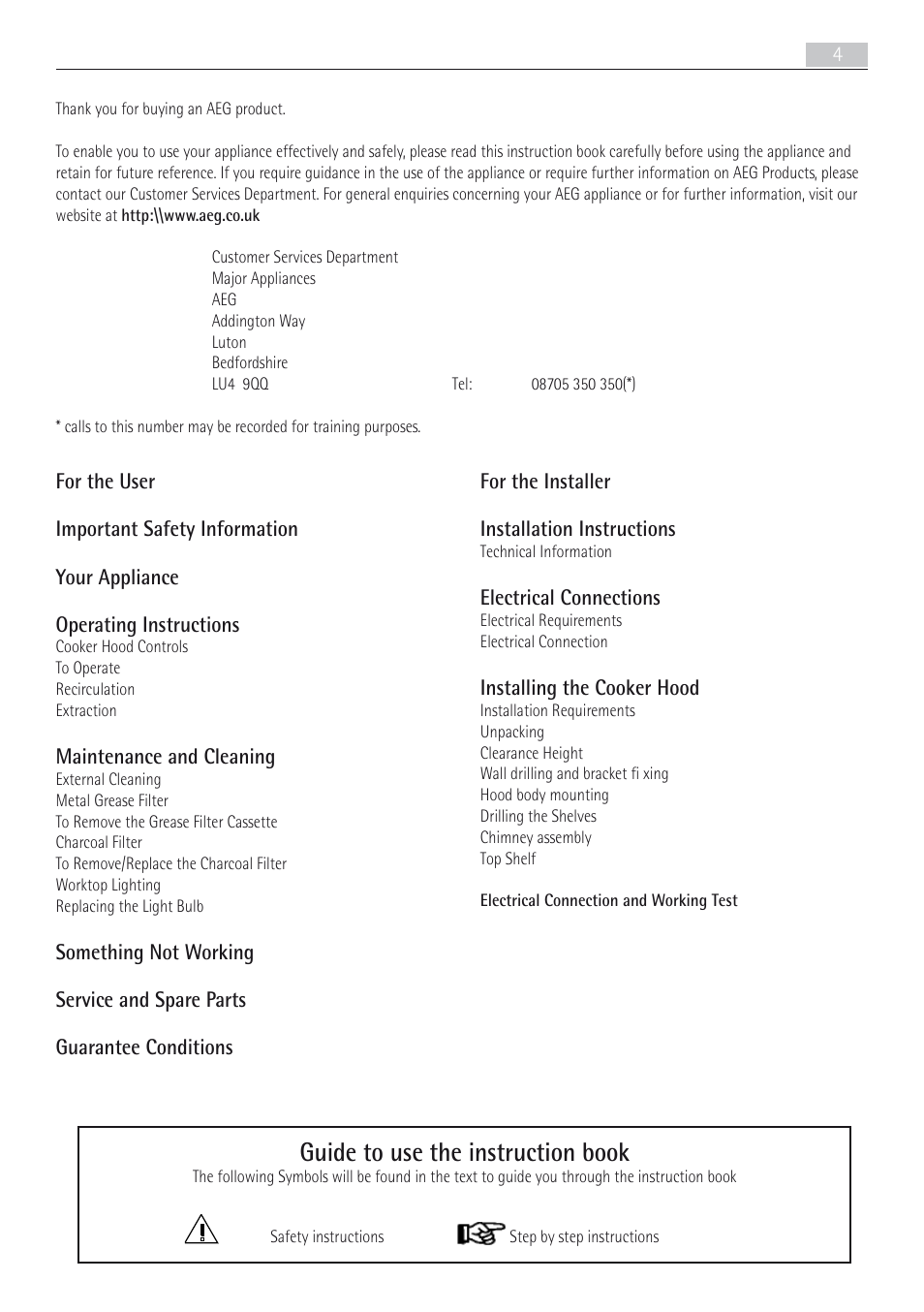 Guide to use the instruction book | AEG X67453MD0 User Manual | Page 4 / 20