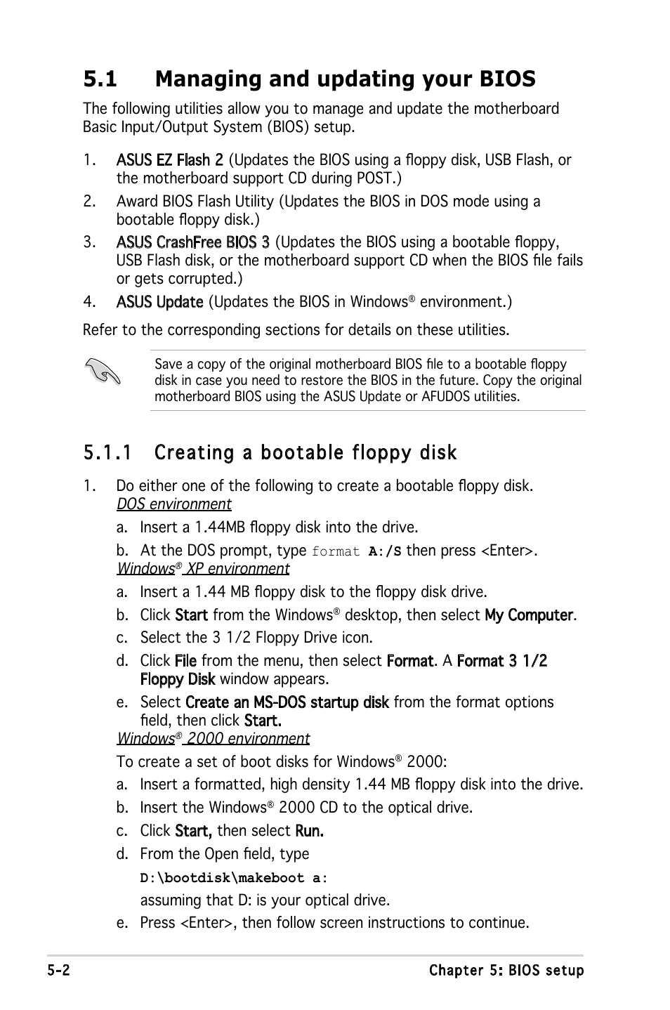 1 managing and updating your bios, 1 creating a bootable floppy disk | Asus M2A690G User Manual | Page 71 / 108