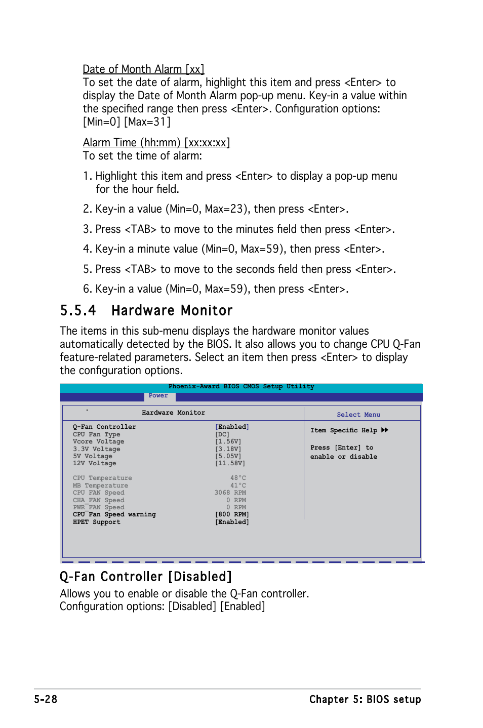 4 hardware monitor, Q-fan controller [disabled | Asus M2A690G User Manual | Page 97 / 108