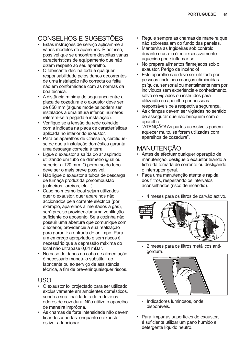 Conselhos e sugestões, Manutenção | AEG X66453MD0 User Manual | Page 19 / 35