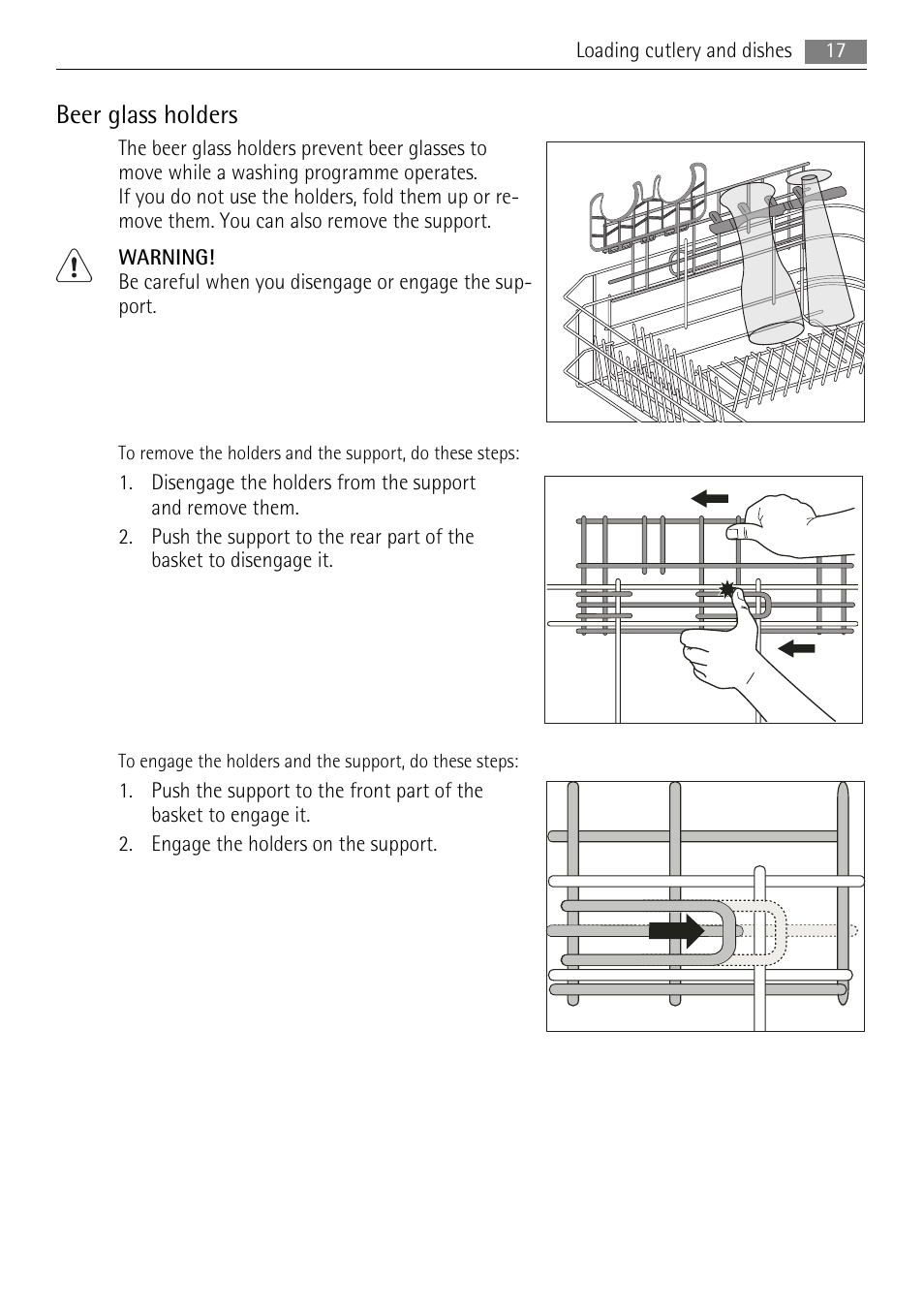 Beer glass holders | AEG F99009W0P User Manual | Page 17 / 28