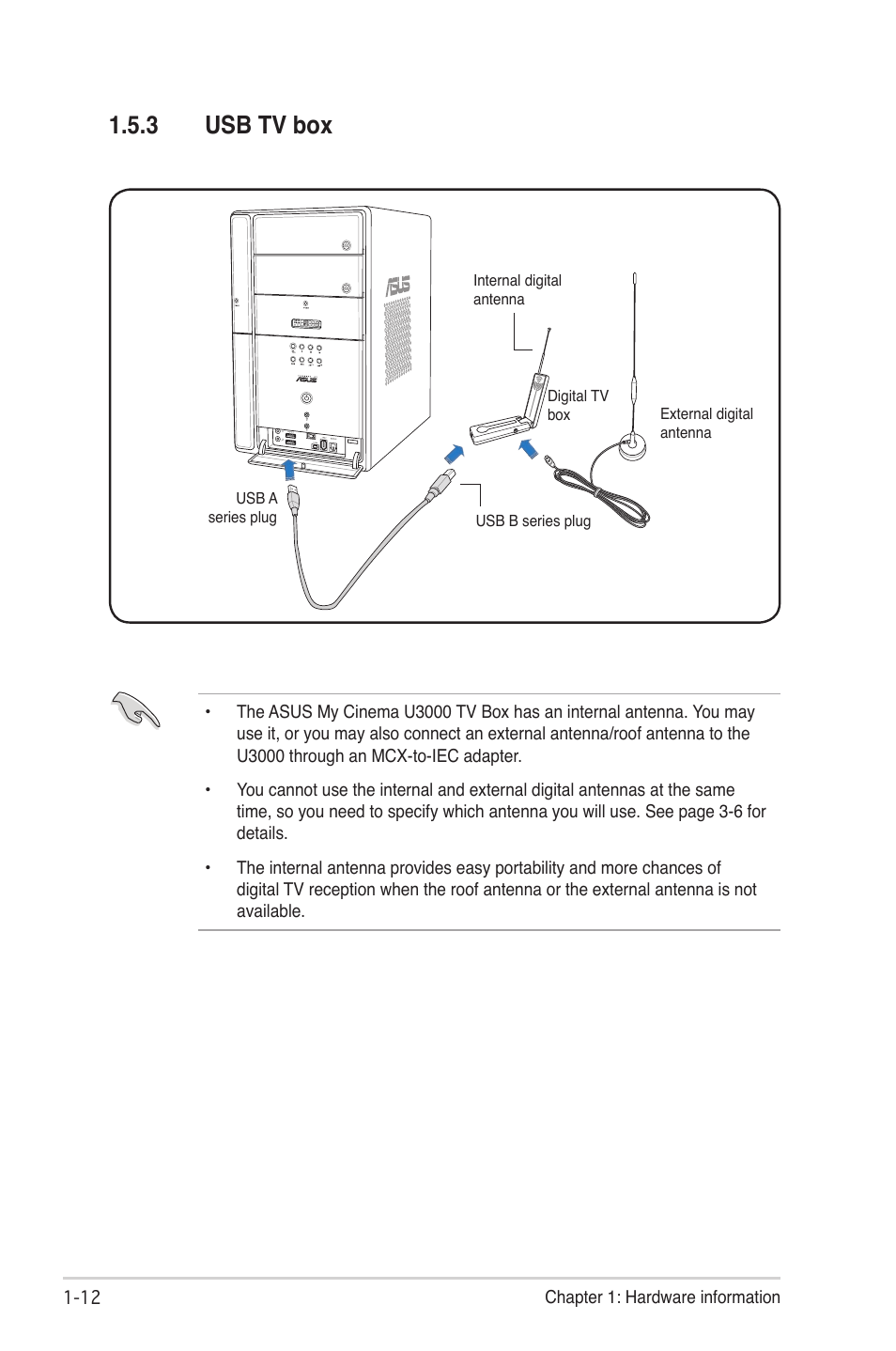 Usb tv box -12, 3 usb tv box | Asus My Cinema Series User Manual | Page 20 / 66