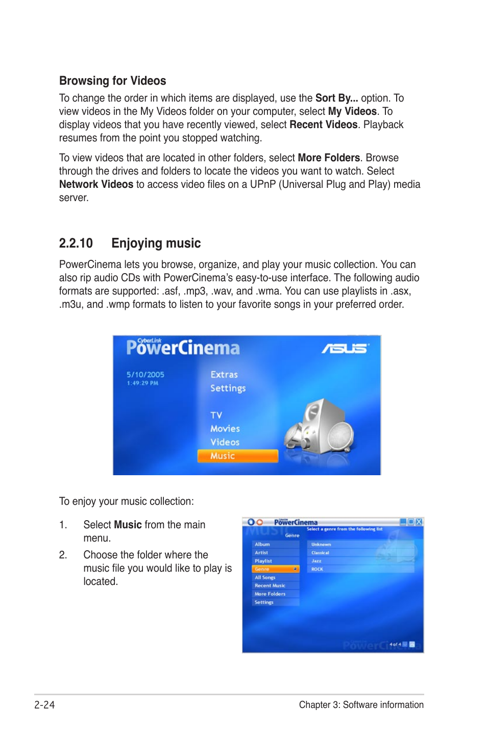 10 enjoying music -24, 10 enjoying music | Asus My Cinema Series User Manual | Page 46 / 66