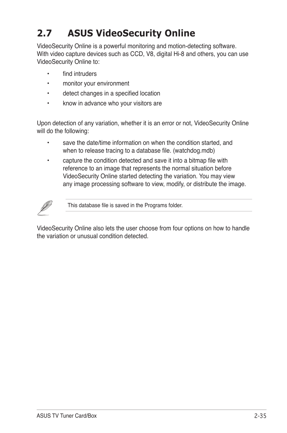 Asus videosecurity online -35, 7 asus videosecurity online | Asus My Cinema Series User Manual | Page 57 / 66