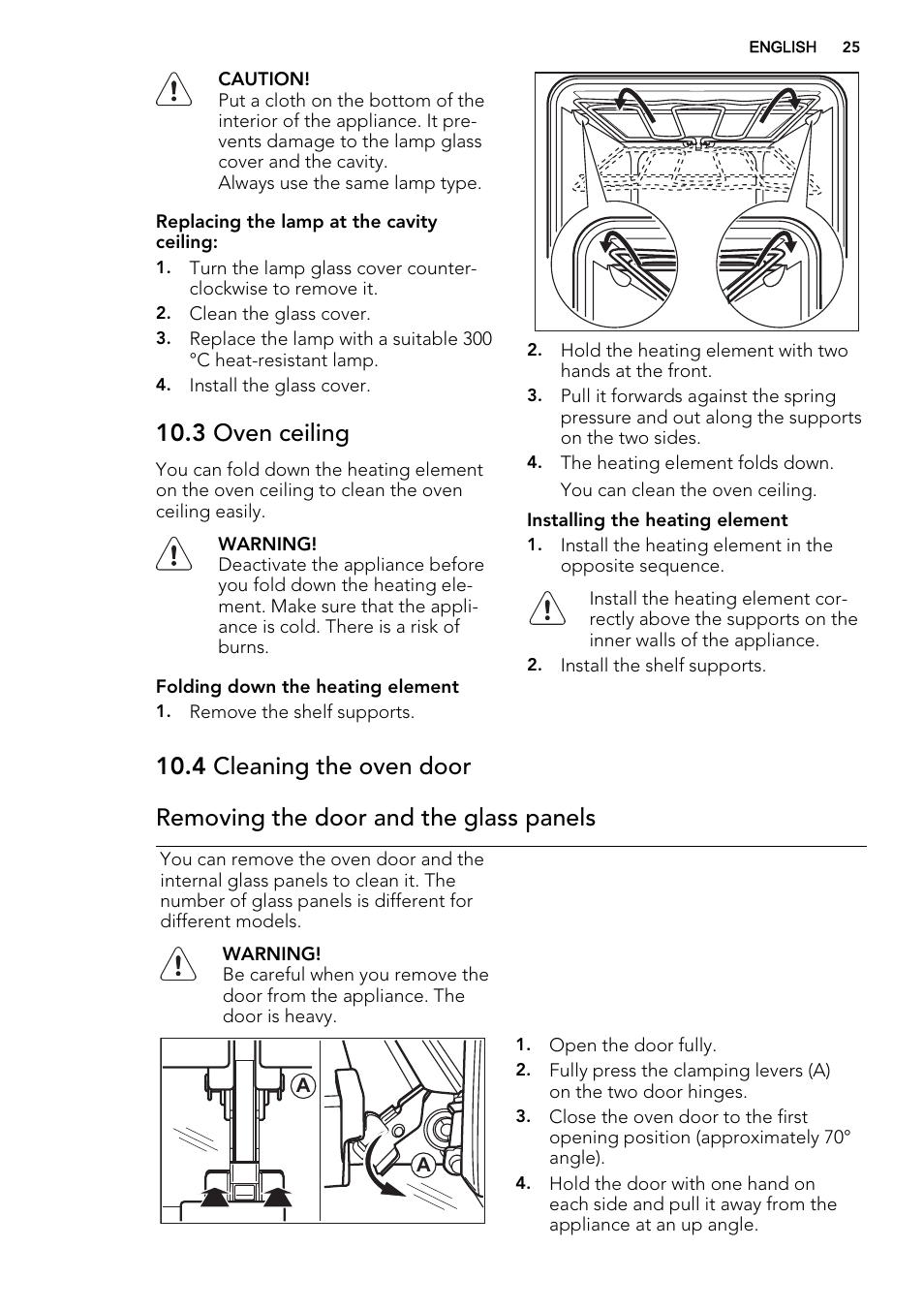 3 oven ceiling | AEG BE2003021M User Manual | Page 25 / 36