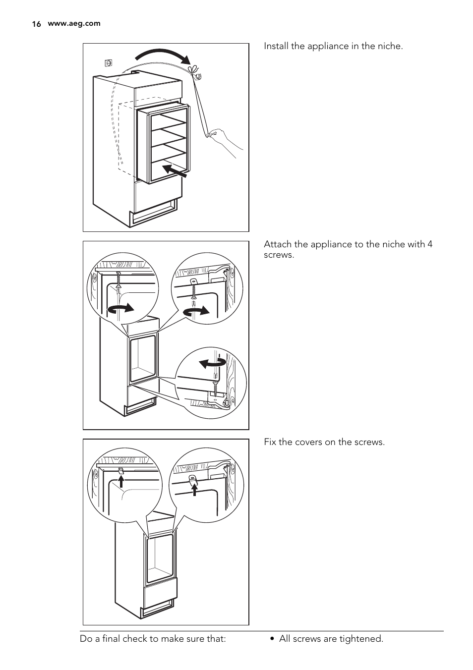 AEG SWS98820L0 User Manual | Page 16 / 20