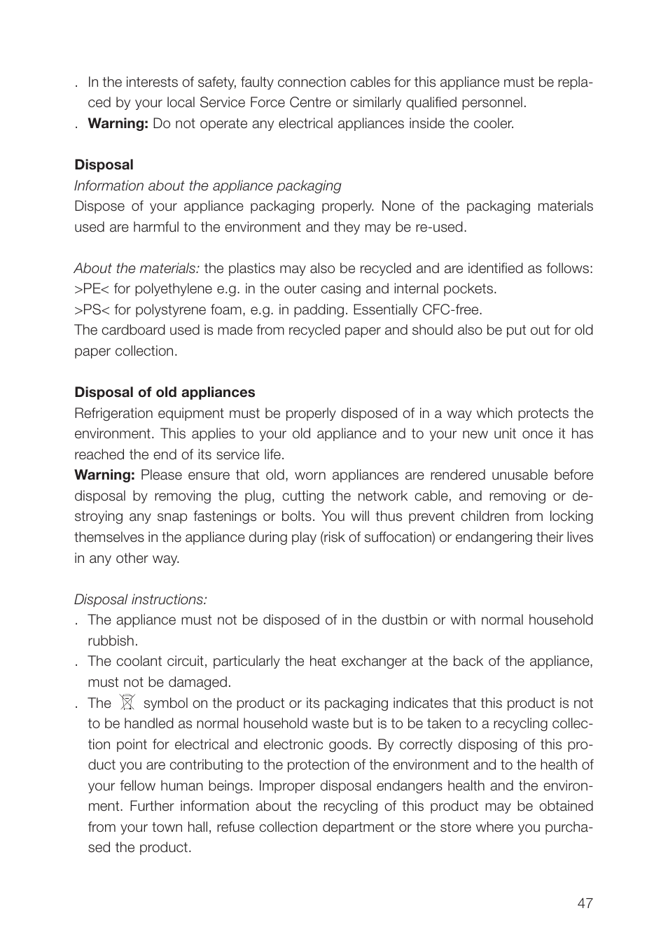 AEG SCT71900S0 User Manual | Page 47 / 104