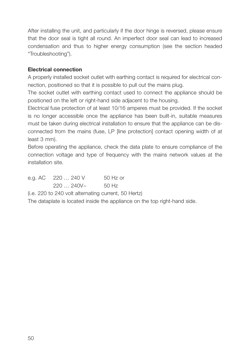 AEG SCT71900S0 User Manual | Page 50 / 104