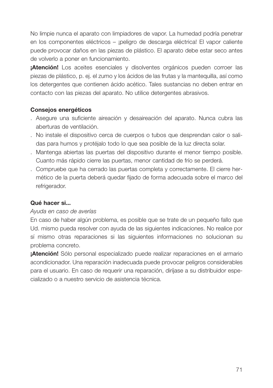 AEG SCT71900S0 User Manual | Page 71 / 104