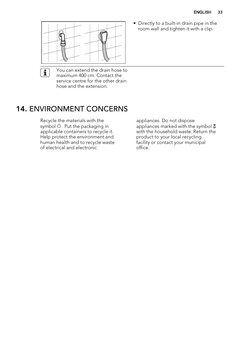 Environment concerns | AEG L76675FL User Manual | Page 33 / 36