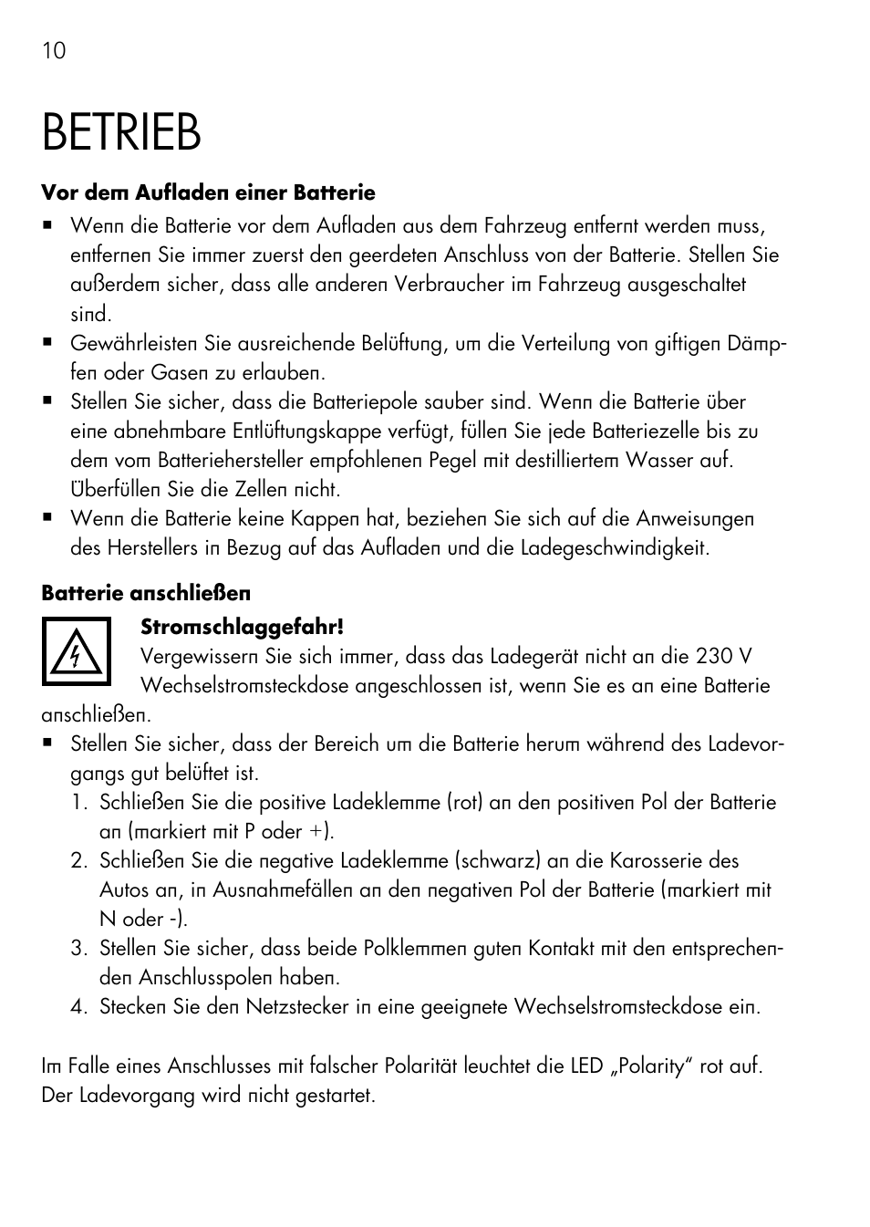 Betrieb | AEG Automatic Charger AG 1208 User Manual | Page 10 / 88