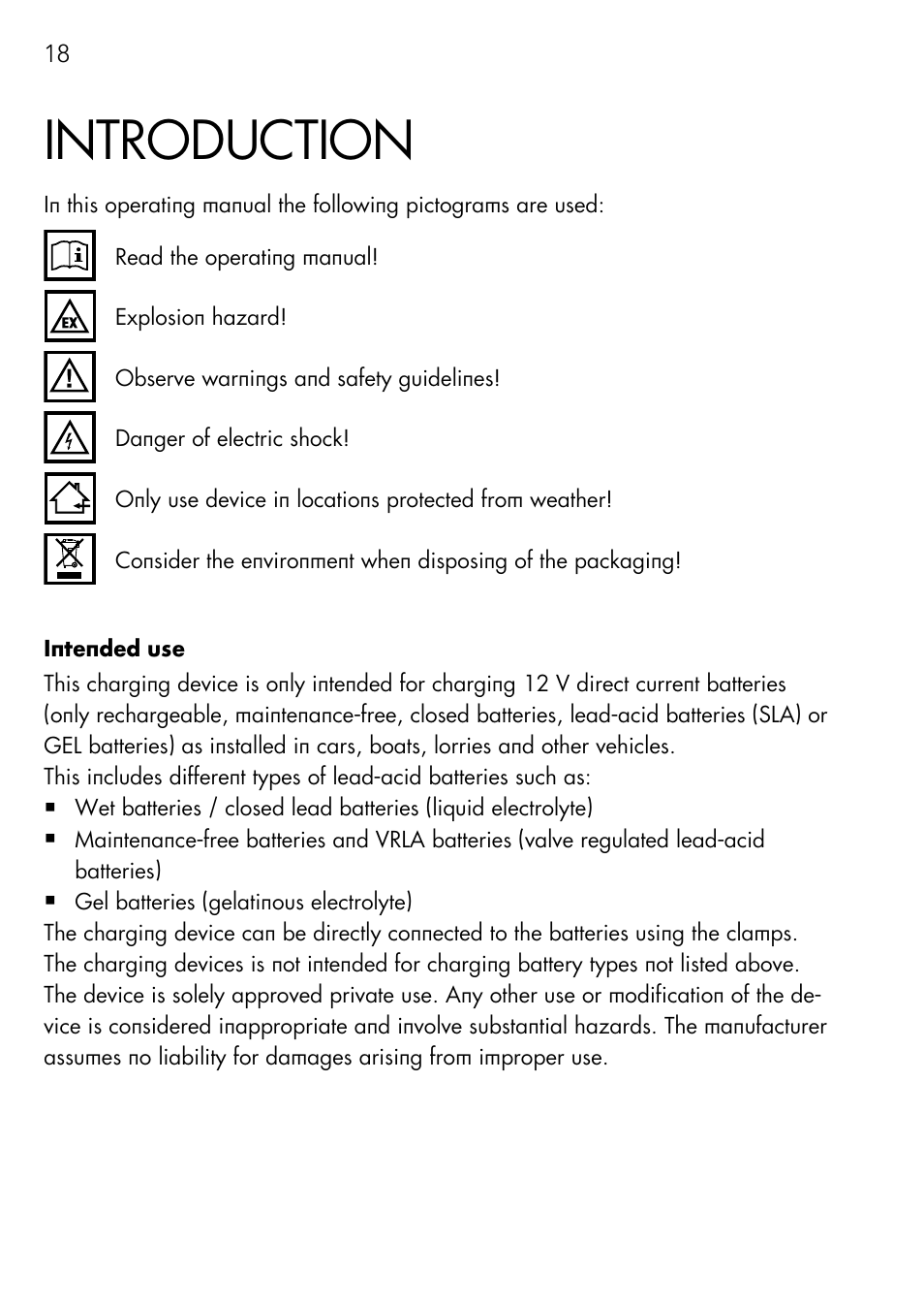 Introduction | AEG Automatic Charger AG 1208 User Manual | Page 18 / 88