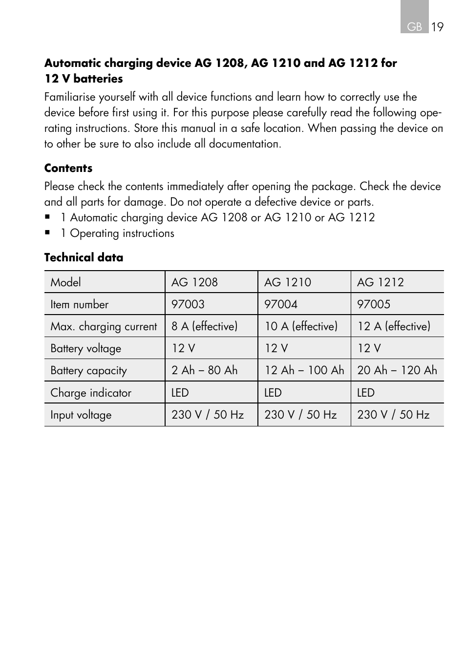 AEG Automatic Charger AG 1208 User Manual | Page 19 / 88