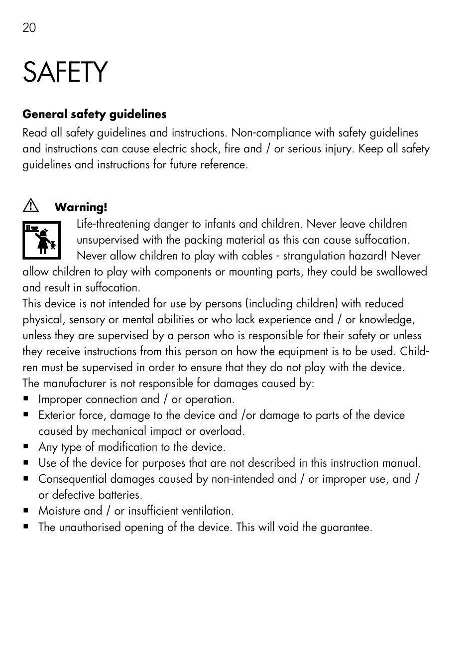 Safety | AEG Automatic Charger AG 1208 User Manual | Page 20 / 88