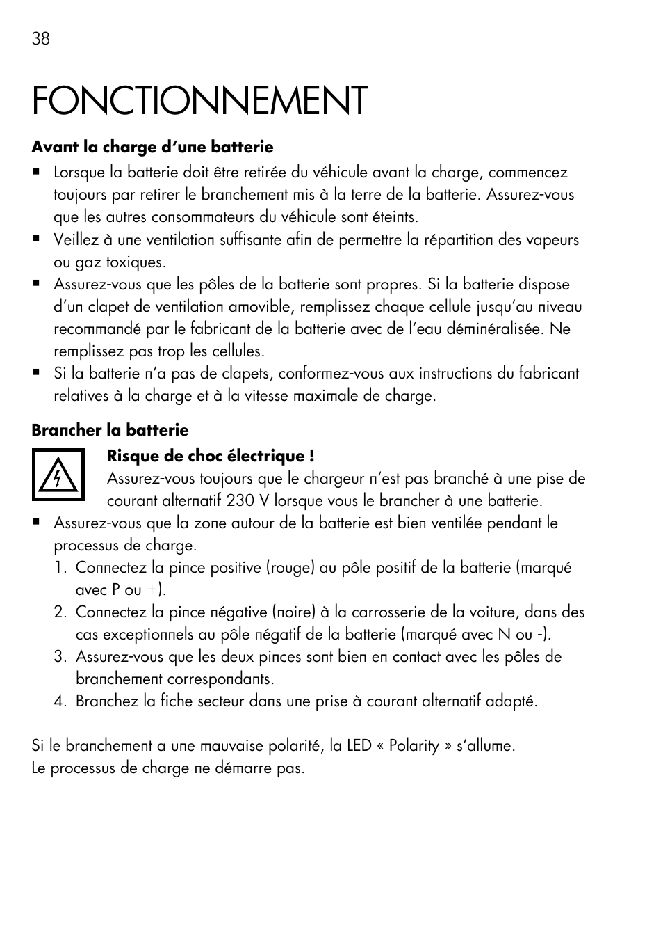 Fonctionnement | AEG Automatic Charger AG 1208 User Manual | Page 38 / 88