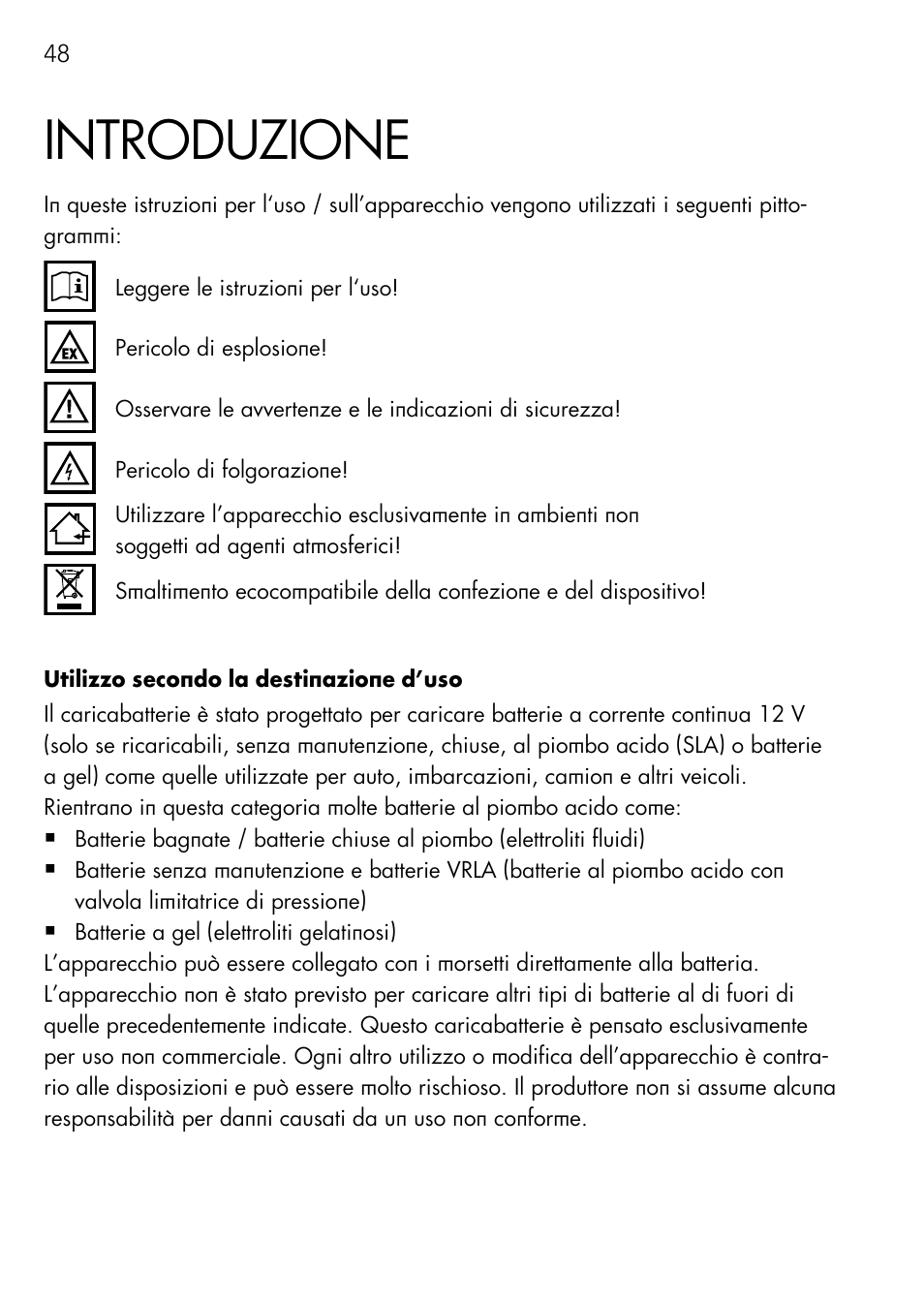 Introduzione | AEG Automatic Charger AG 1208 User Manual | Page 48 / 88