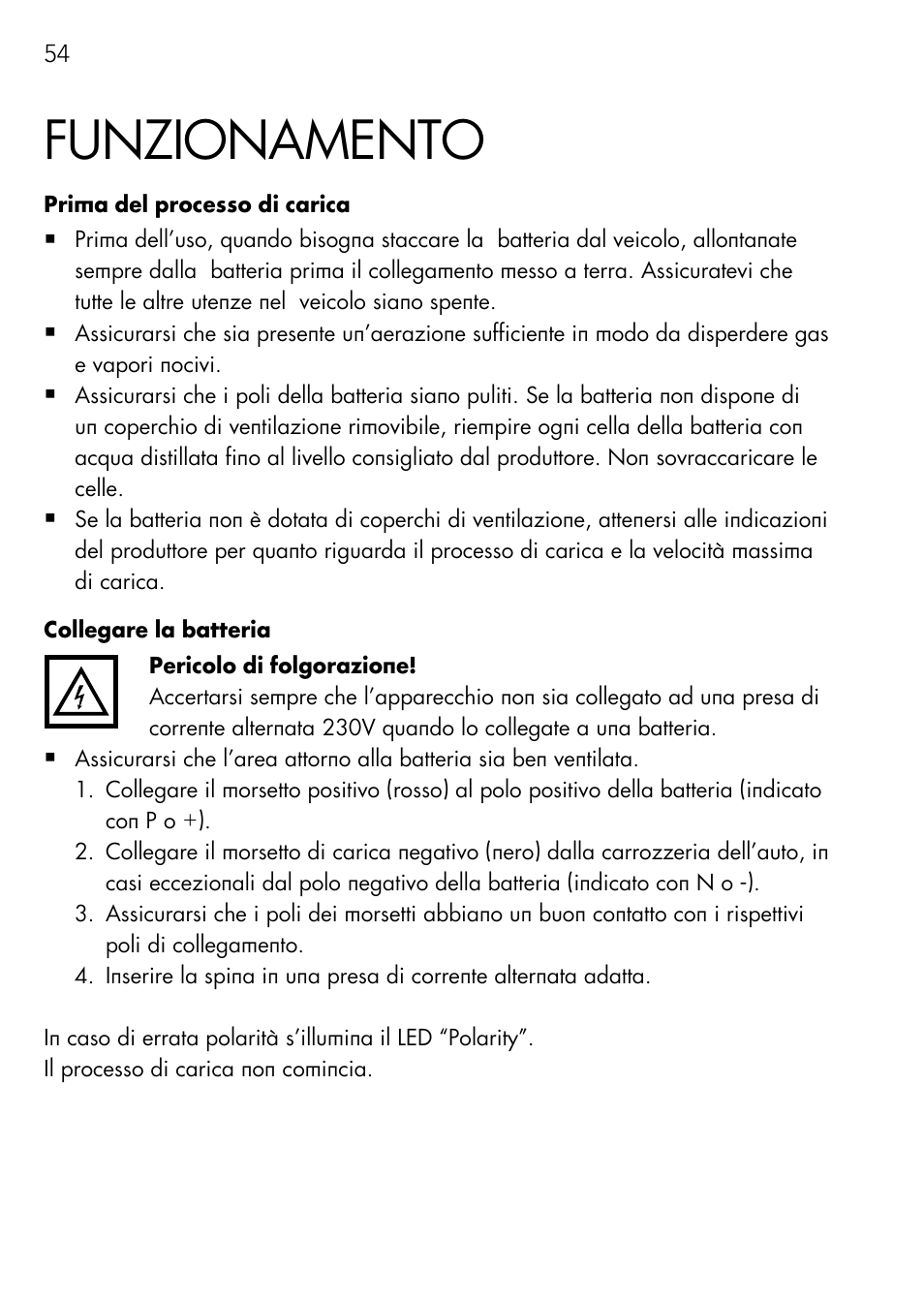 Funzionamento | AEG Automatic Charger AG 1208 User Manual | Page 54 / 88