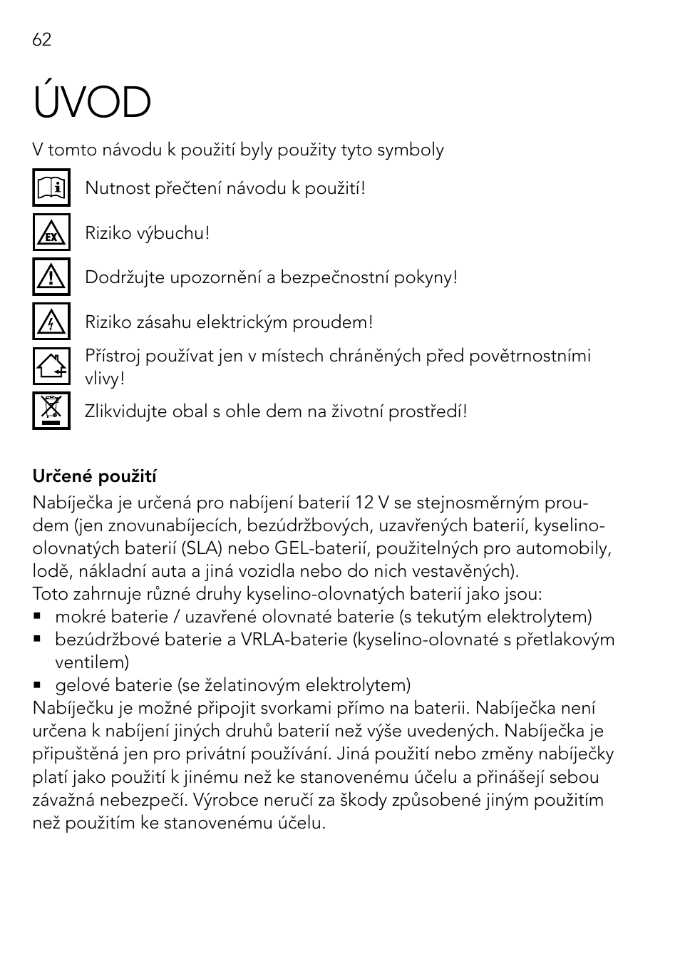 Úvod | AEG Automatic Charger AG 1208 User Manual | Page 62 / 88